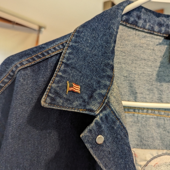 Vintage Denim Jacket, USA made, Union Line, Rock flag and Eagle, Size XL - Picture 9 of 9